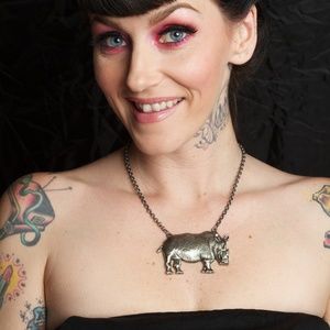 Cool Rhymenoceros Necklace Rhino Rhinoceros Gun Metal